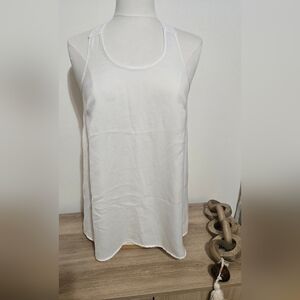 Women's White Silky Sleeveless Top